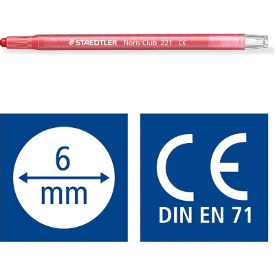 Caneta vermelha Staedtler Noris Club 221 com tampa transparente