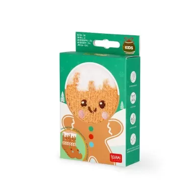 Caixa verde com meia infantil gingerbread antideslizante