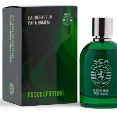 Frasco e caixa de eau de parfum Sporting verde para homem