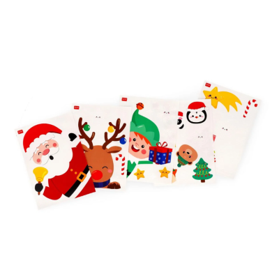 Paninhos de cozinha com desenhos de Natal em fundo branco