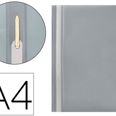 Capa para dossiê A4 cinza com fecho de correr
