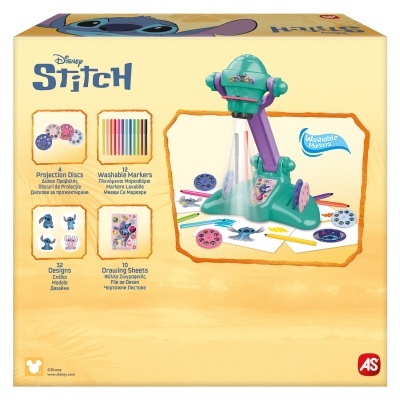 Caixa de conjunto Disney Stitch com projetor e acessórios coloridos