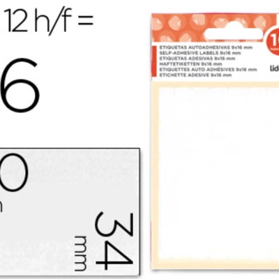 Pacote de etiquetas autoadesivas brancas de 9x16 mm Liderpapel