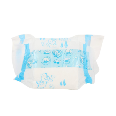 Fralda descartável para bebé com padrão azul e desenhos infantis