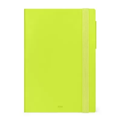 agenda 2024 verde limão capa rígida com elástico