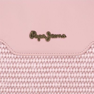 Bolsa rosa Pepe Jeans com pele sintética e tecido de malha texturizado