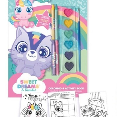 Kit para colorir SWEET DREAM & friends com lápis, tintas e atividades