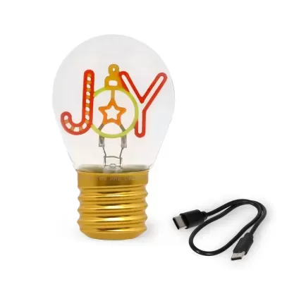 Lâmpada decorativa JOY com cabo USB preto