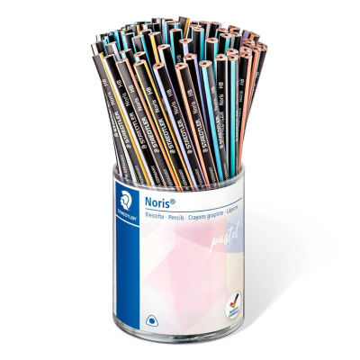 Conjunto de lápis Staedtler Noris pastel em suporte transparente com etiqueta colorida