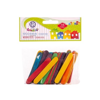 Pacote de palitos de madeira coloridos Astra Creative