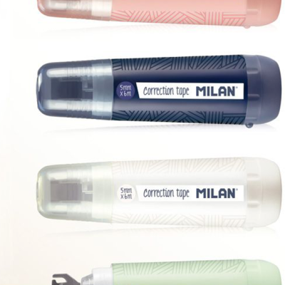 Quatro correctores em fita MILAN coloridos com tampa transparente