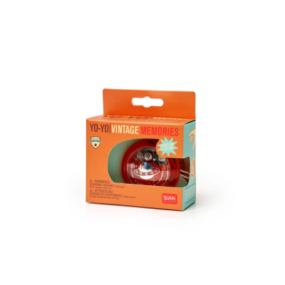 Ioiô vintage vermelho com embalagem laranja