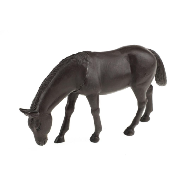 Figura de cavalo castanho escuro a comer