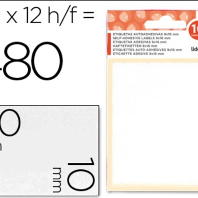 Pacote de etiquetas autocolantes brancas quadradas liderpapel 20x10 mm