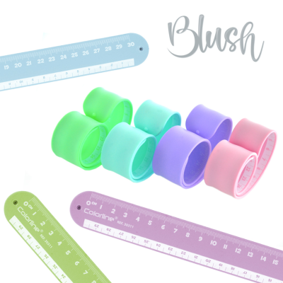 Pulseiras de silicone coloridas com réguas coloridas