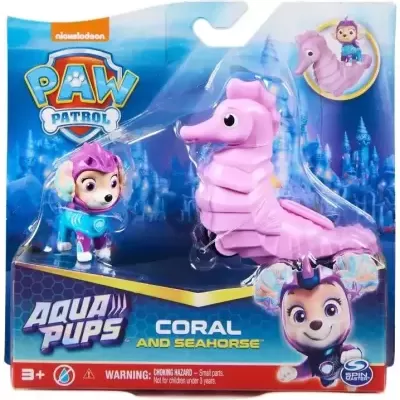 Brinquedo Paw Patrol Aqua Pups Coral and Seahorse em embalagem de plástico