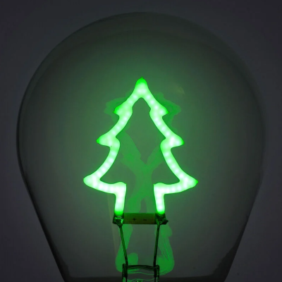 Lâmpada LED com filamento em forma de árvore de Natal verde