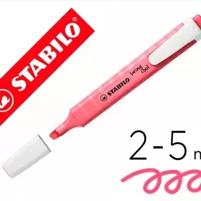 Marcador vermelho STABILO swing cool com tampa branca