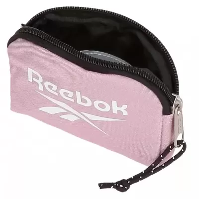 Bolsa cor-de-rosa da Reebok com fecho de correr preto e interior forrado