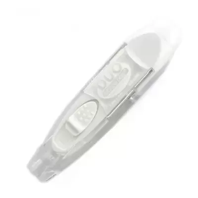 Corretor de fita branco com botão deslizante e texto DUO OFFICE BOX