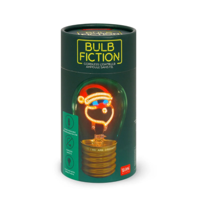 Embalagem verde com lâmpada decorativa de Natal iluminada