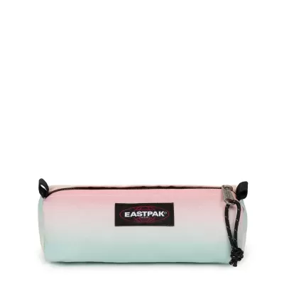 Estojo cilíndrico Eastpak em tecido com gradiente rosa e verde-água