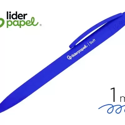 Caneta esferográfica azul liderpapel Soft com traço de 1 mm