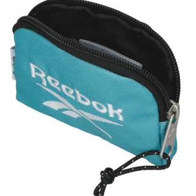 Carteira pequena azul com fecho e logótipo Reebok