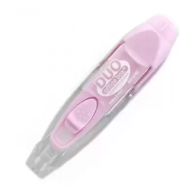 Corrector Duo Office Box em plástico transparente e rosa
