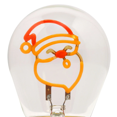 Lâmpada com desenho iluminado de Pai Natal colorido