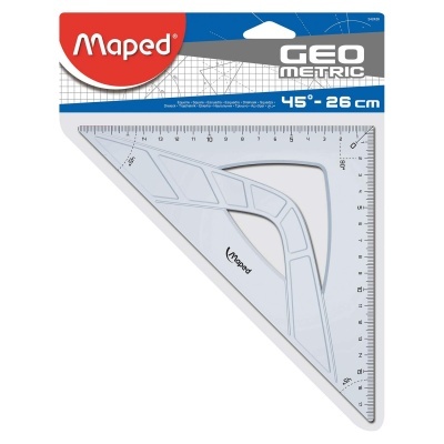 Régua esquadro Maped Geometric 45° 26 cm transparente