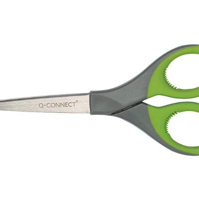 Tesoura metálica com cabo cinzento e verde Q-CONNECT