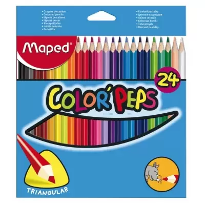 Conjunto de lápis de cor Maped Color Peps 24 cores em caixa azul