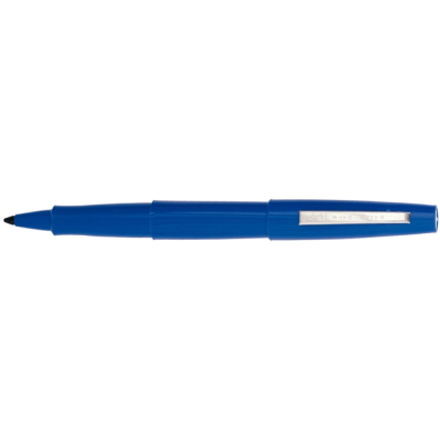 Caneta azul com tampa e clipe metálico