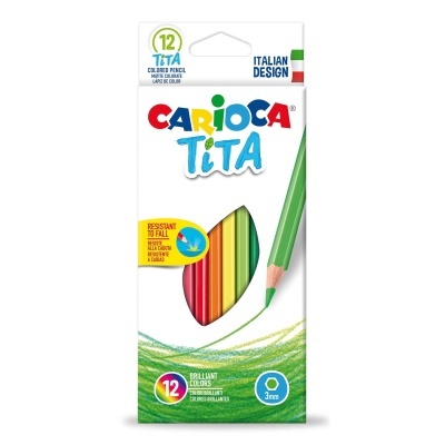 Caixa de 12 lápis de cor CARIOCA TiTA com várias cores visíveis