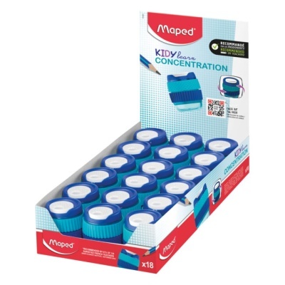 Display com 18 afiadores azul e branco Maped