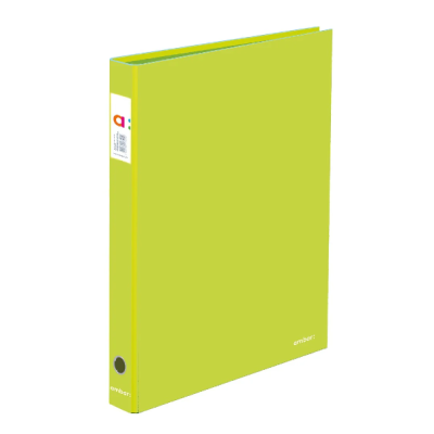 Pasta de arquivo verde limão com etiqueta e texto branco