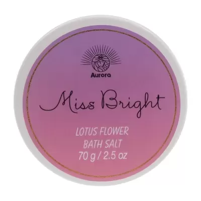 Sal de banho Miss Bright Lotus Flower embalagem redonda rosa lilás