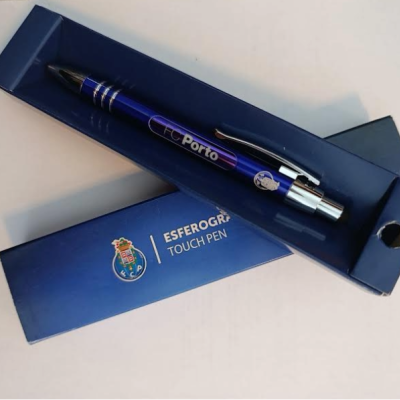 Caneta esferográfica azul FC Porto com caixa azul escura