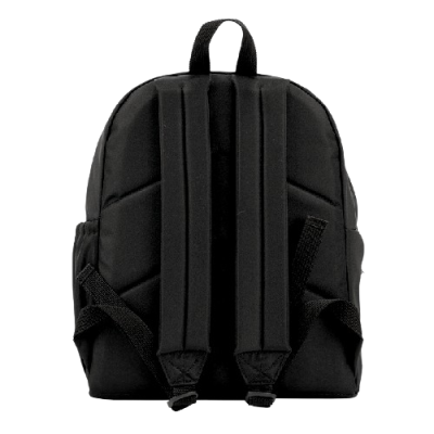 Mochila preta vista de trás com alças almofadadas