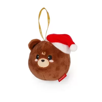 Pelúcia de urso com chapéu de Pai Natal e etiqueta LEGAMI