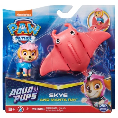Brinquedo PAW Patrol Skye com manta rosa em embalagem azul