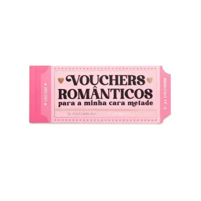 Pack de vouchers românticos rosa com texto preto e dourado LEGAMI