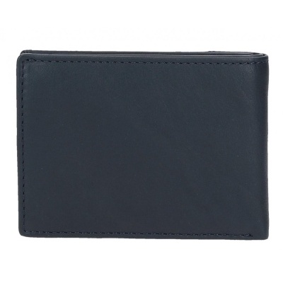 Carteira masculina preta de pele lisa