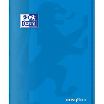 Caderno azul da marca Oxford com logótipo e texto easyBOOK