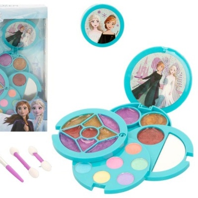 Conjunto de maquilhagem infantil Frozen com paleta azul e pincéis