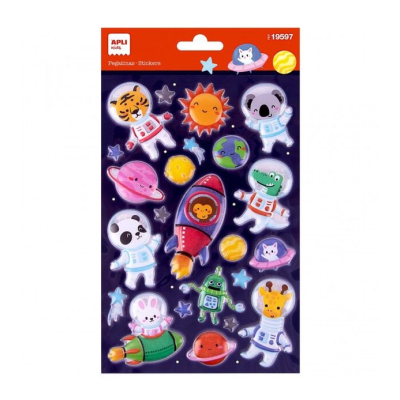 Pacote de autocolantes de animais espaciais da APLI Kids