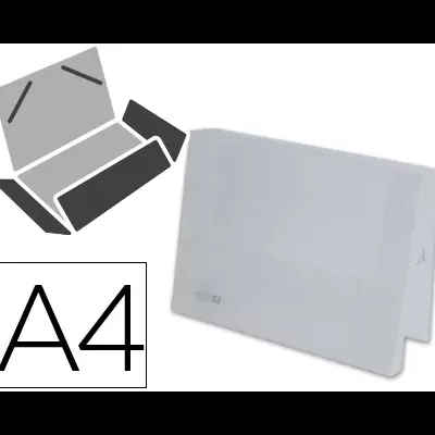 Estojo organizador A4 branco em plástico com fecho de aba