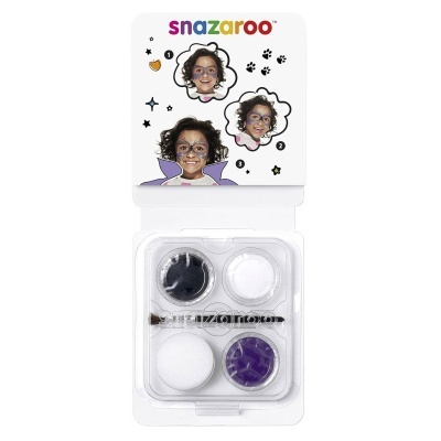 Kit de maquilhagem facial Snazaroo com quatro tintas e pincel
