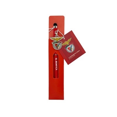 Conjunto SL BENFICA com caneta vermelha e porta-chaves em embalagem vermelha